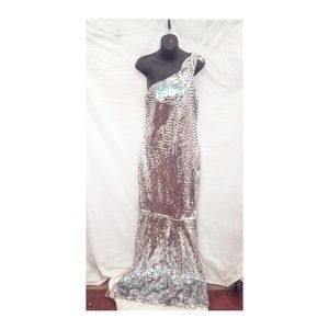 Xtreme Prom Silver Sequins Gown Size 10